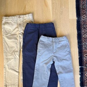 3-Pack Boys' Casual Chino Pants in Beige, Navy & Light Gray